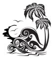 Waves a silhouette vector image