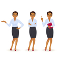 Elegant business woman in different poses vector image