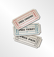 Collection vintage free ticket vector image
