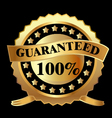 Gold label guaranteed vector image