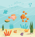 Life of small fishes vector image