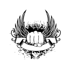 Fist wings and patterns vector image