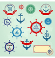 Set of nautical badges and labels logo vector image