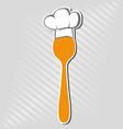 Spoon with chef hat vector image