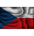 Crumpled flag of Czech Republic on a light vector image