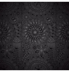 Black floral lace wallpaper vector image