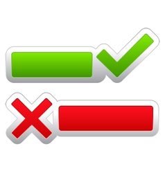 Check and cross symbols Check and cross symbols vector image