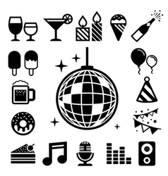 Party and Celebration icon set Party and Celebration icon set vector image