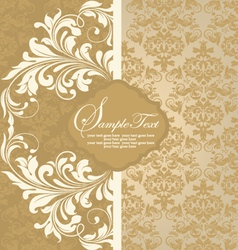 FLORAL DAMASK INVITATION CARD vector image