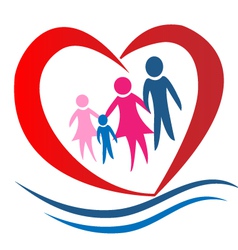Family heart logo vector image