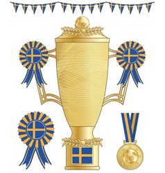 Sweden football trophy vector image