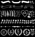 White floral laurel wreath set vector image