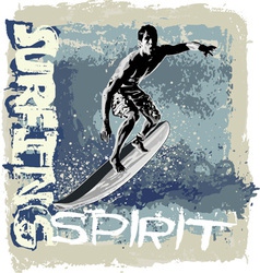 Surfing spirit vector image