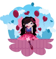 Cute love fairy cartoon vector image