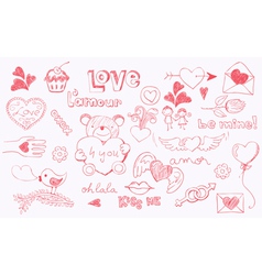 Love doodles vector image