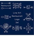 Line art restaurant logo set vector image
