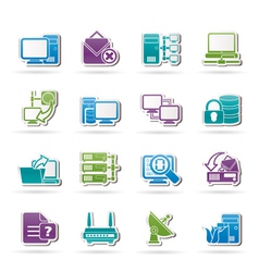 Computer Network and internet icons vector image