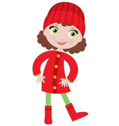 Little girl in a coat vector image