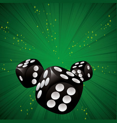 Casino dice green vector image