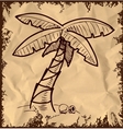 Tropical palm tree isolated on vintage background vector image