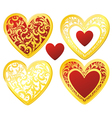 Heart floral golden vector image