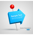 Blue arrow pushpin 3D vector image