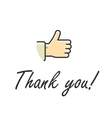 Thank you note text isolated vector image