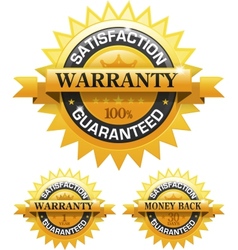 Customer satisfaction guaranteed gold badge vector image
