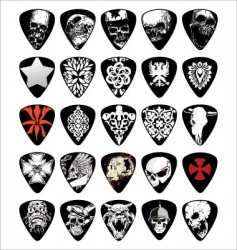 Guitar skull pick set vector image