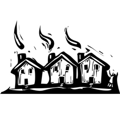Three Houses vector image