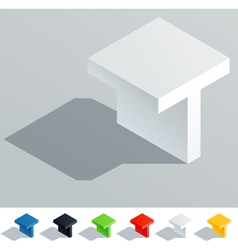 Cube styled monospace characters vector image