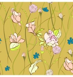 Seamless pattern with decorative flowers vector image