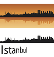 Istanbul skyline in orange background vector image