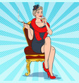 Pop art smoking woman with glass of champagne vector image