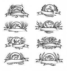 Set of different food banners vector image
