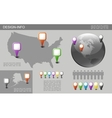 Globe and USA Map with Pointers vector image