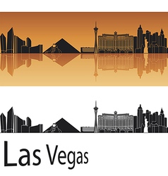 Las Vegas skyline in orange background vector image
