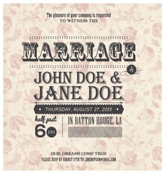Floral wedding invitation vector image