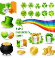 Collection of Saint Patricks Day symbols vector image