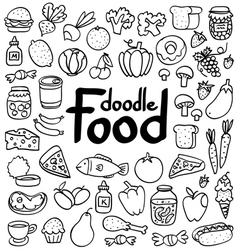 Food doodle vector image