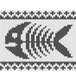 Knitted pattern with fish skeleton vector image
