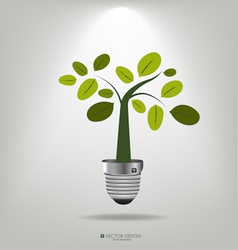 A light bulb with tree vector image