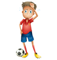 A boy and a football vector image