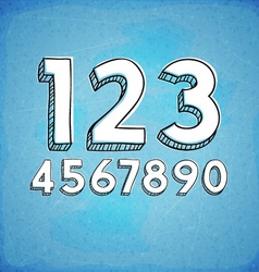 Doodle Style Hand Drawn Digits vector image