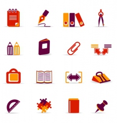 Office icons vector image