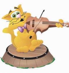 Cat and the fiddle vector image