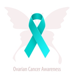 Ovarian Cancer Awareness Teal Ribbon vector image