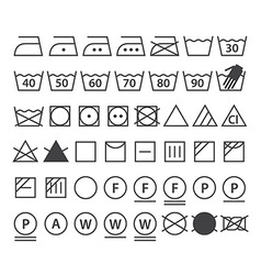 Set of washing symbols vector image