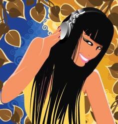 Dj girl vector image