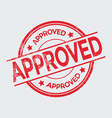 Approved grunge rubber stamp on white vector image